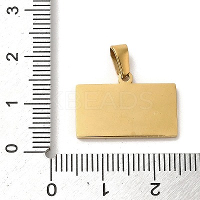 PVD Vacuum Plating 304 Stainless Steel Stamping Blank Tag Pendants STAS-B053-02G-1