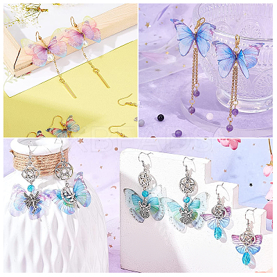 160Pcs 16 Style Polyester Fabric Wings Crafts Decoration DIY-SC0019-39-1