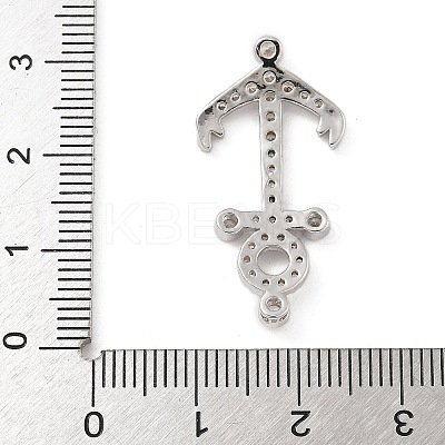 Rack Plating Brass Micro Pave Clear Cubic Zirconia Slide Charms KK-A234-015P-1