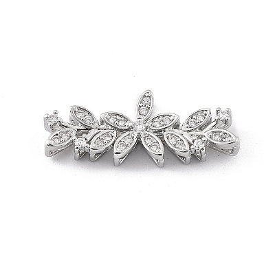 Brass Micro Pave Cubic Zirconia Spacer Beads LS-KK-K371-47A-P-1
