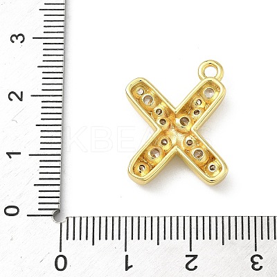 Brass Micro Pave Clear Cubic Zirconia Pendants KK-I476-02G-X-1