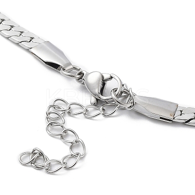 Non-Tarnish 304 Stainless Steel Cuban Link Chain Necklace NJEW-K249-01B-P-1
