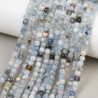 Natural Devil Blue Aquamarine Beads Strands G-Z163-A01-4x4mm-1