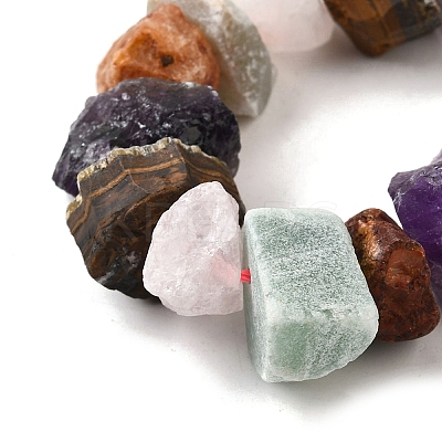 Natural Amethyst & Tiger Eye & Green Aventurine & Rose Quartz & Carnelian Beads Strands G-I283-F17-1