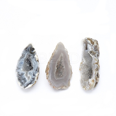 Natural Druzy Geode Agate Pendants G-L516-21-1