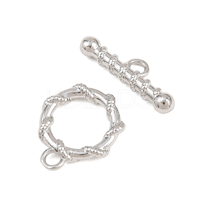 Twist Ring Brass Toggle Clasps KK-G548-32P-1