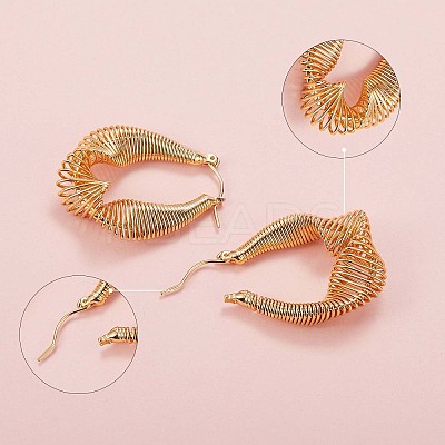 Brass Wire Wrapped Chunky Hoop Earrings for Women JE914A-1