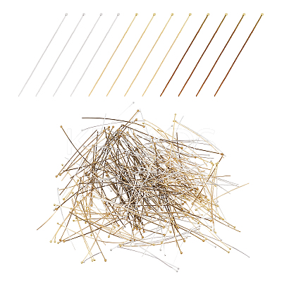 300pcs 3 Colors Brass Ball Head Pins KK-AR0002-16-1