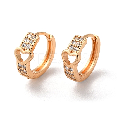 Brass Hoop Earrings with Rhinestone EJEW-K256-54KCG-1