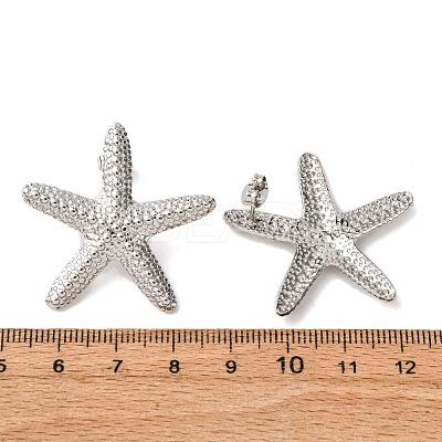304 Stainless Steel Starfish Stud Earrings EJEW-Z135-02P-03-1