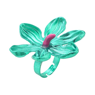 Adjustable Alloy Flower Finger Rings for Women LS-RJEW-B124-01D-1