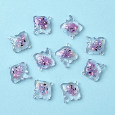 10Pcs Luminous Transparent Resin Pendants RESI-YW0004-44G-1
