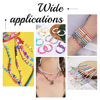 10 Strands Flat Round Handmade Polymer Clay Beads CLAY-PH0001-44S-1