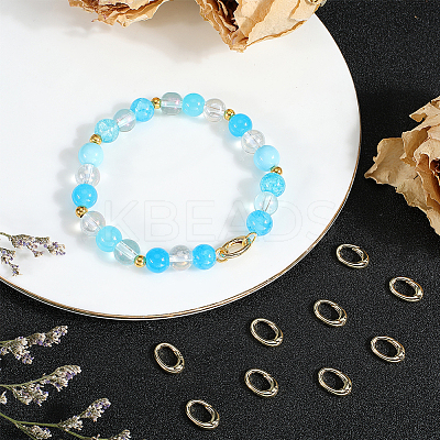 10Pcs Brass Spring Gate Rings KK-BBC0015-85-1