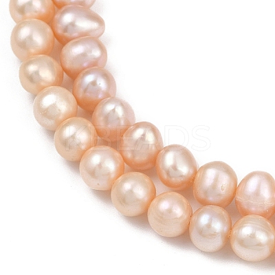 Natural Cultured Freshwater Pearl Beads Strands PEAR-I007-07X-03B-1