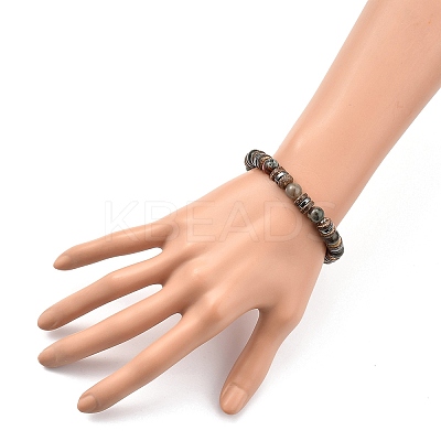 Natural & Synthetic Gemstone Stretch Bracelets X-BJEW-JB05359-1