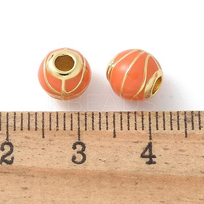 Brass Enamel Beads KK-P294-37G-05-1