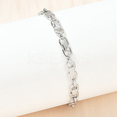 304 Stainless Steel Chain Bracelets for Women Men BJEW-Z143-28P-1
