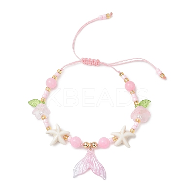 2Pcs 2 Colors Resin Charm Bracelets BJEW-MZ00281-1