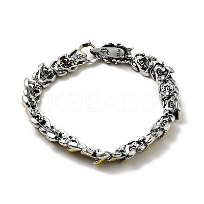 Men's Alloy Dragon Wrap Chain Bracelet BJEW-A129-01-1