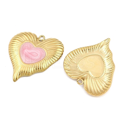 304 Stainless Steel with Enamel Pendants STAS-Z166-17G-01-1