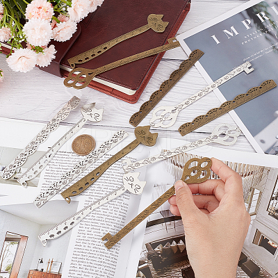 12Pcs 6 Style Tibetan Style Alloy Rulers FIND-SC0006-92-1