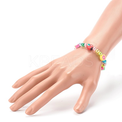 Handmade Polymer Clay Beads Stretch Bracelets for Kids BJEW-JB06326-02-1