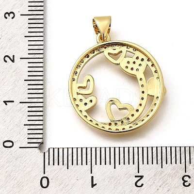 Rack Plating Brass Micro Pave Cubic Zirconia Pendants KK-L226-050G-01-1