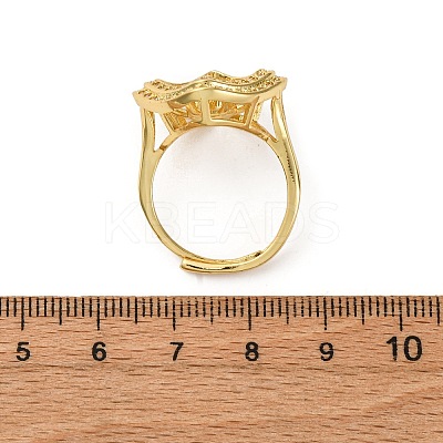 Rhombus Brass Micro Pave Clear Cubic Zirconia Adjustable Ring Settings KK-D378-34G-1