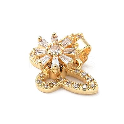 Brass Micro Pave Cubic Zirconia Rotating Pendants LS-KK-M323-01E-G-1