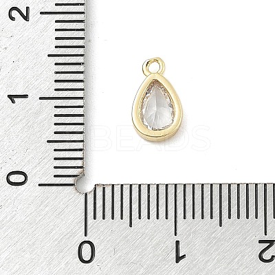 Brass Micro Pave Clear Cubic Zirconia Charms LS-KK-B130-02G-06-1