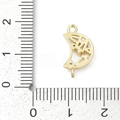 Brass Clear Cubic Zirconia Connector Charms LS-KK-Z094-03G-01-1