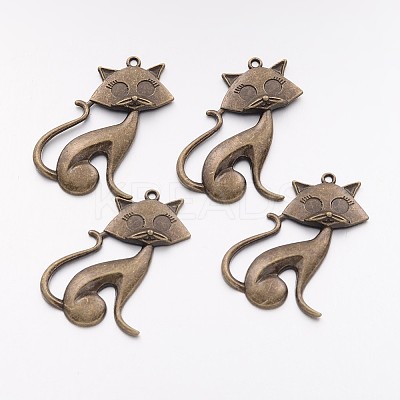 Tibetan Style Alloy Kitten Pendants LS-TIBEP-22758-AB-NR-1