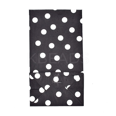 Polka Dot Pattern Eco-Friendly Kraft Paper Bags AJEW-M207-A02-11-1