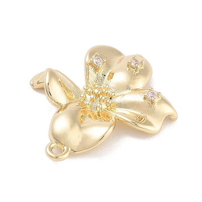 Brass Pave Clear Cubic Zirconia Pendants KK-Z061-13G-02-1