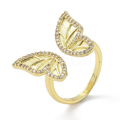 Brass with Cubic Zirconia ring RJEW-K264-01G-1