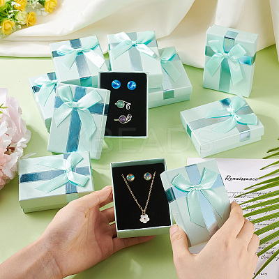 Rectangle Paper Jewelry Gift Boxes with Bowknot LS-CON-TAC0010-89A-1