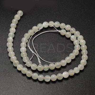 Round Natural White Moonstone Bead Strands X1-G-L425-22-6mm-1