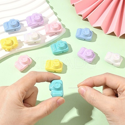 12Pcs 6 Colors Opaque Acrylic Beads MACR-YW0004-66-1