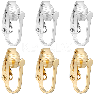 40Pcs 2 Colors Brass Clip-on Earring Findings KK-BBC0011-91-1
