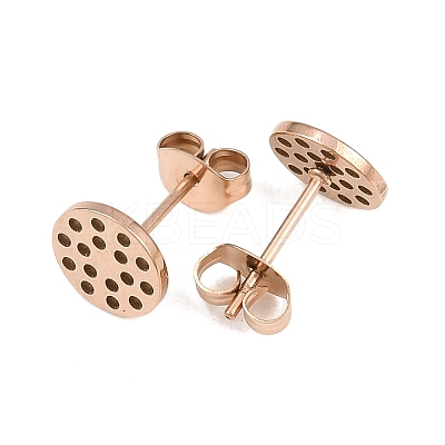 304 Stainless Steel Stud Earring Findings Ion Plating(IP) STAS-P434-06B-RG-1