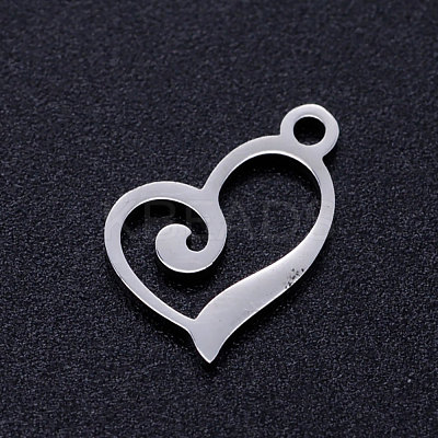 Tarnish Resistant 201 Stainless Steel Open Heart Charms STAS-Q201-JN320-1-1