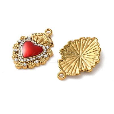 304 Stainless Steel Enamel Pendants STAS-B100-01G-02-1