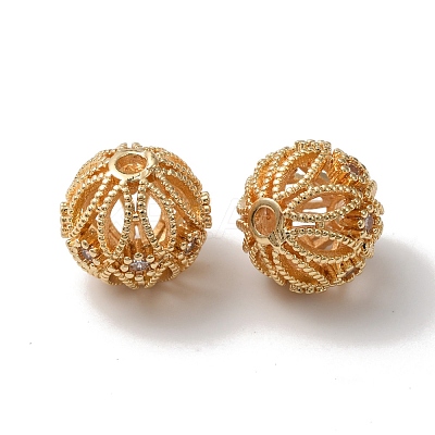 Rack Plating Brass Micro Pave Cubic Zirconia Beads KK-C020-03LG-1