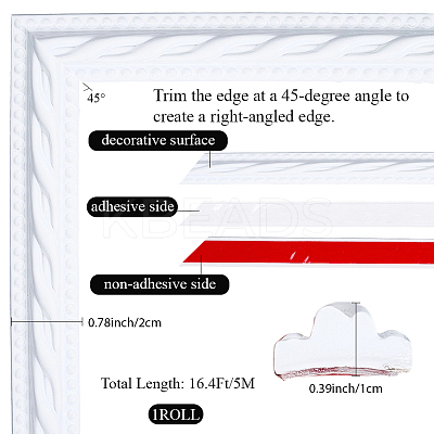 PVC Self-Adhesive Flexible Molding Trim DIY-WH20007-61C-1