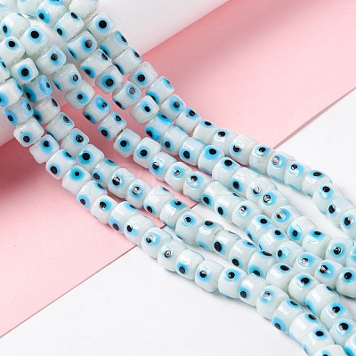 Handmade Evil Eye Lampwork Beads Strands LAMP-F024-01B-03-1