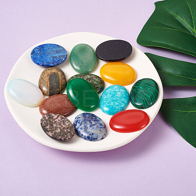 14Pcs 14 Style Mixed Gemstone Cabochons G-FW0001-06-1
