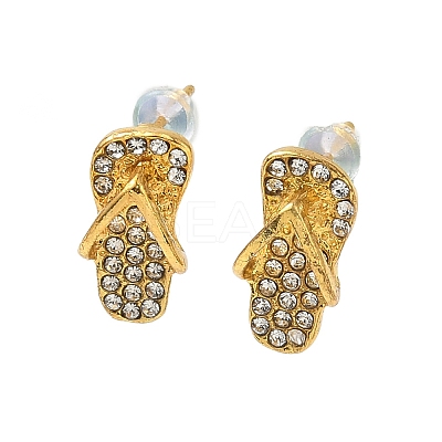 Flip Flop Alloy Crystal Rhinestone Stud Earrings FS-WGD6AB8-01-1