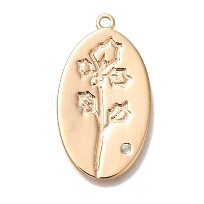 Brass Micro Pave Cubic Zirconia Pendants KK-U038-05G-04-1