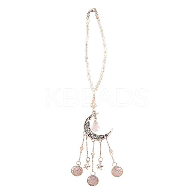 Alloy Moon Pendant Decoration HJEW-DR00023-1